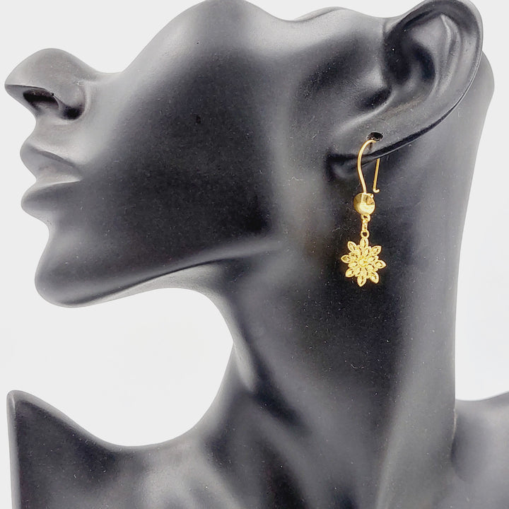 18K Gold Sun Earrings by Saeed Jewelry - Image 3