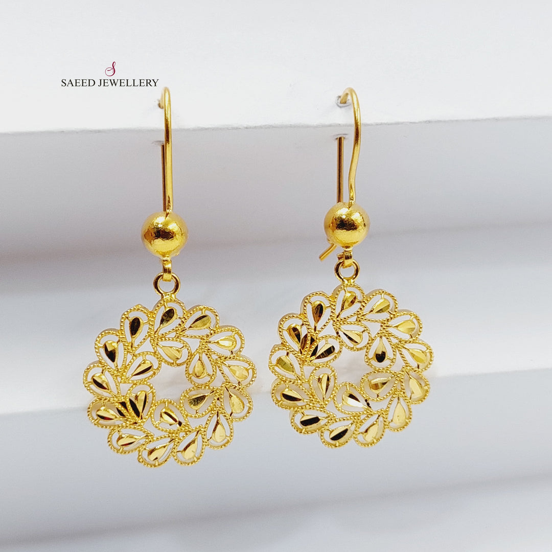 21K Gold Sun Earrings by Saeed Jewelry - Image 4