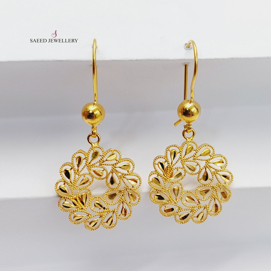 21K Gold Sun Earrings by Saeed Jewelry - Image 5