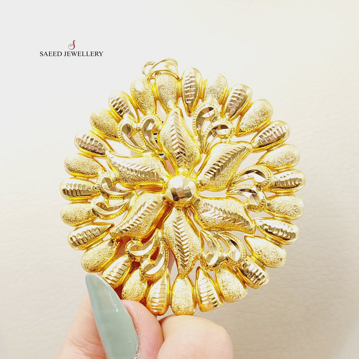 21K Gold Sun Pendant by Saeed Jewelry - Image 2