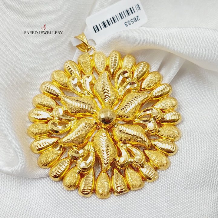 21K Gold Sun Pendant by Saeed Jewelry - Image 3