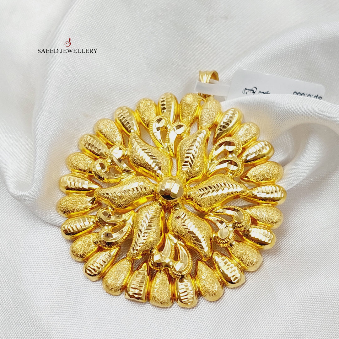 21K Gold Sun Pendant by Saeed Jewelry - Image 4