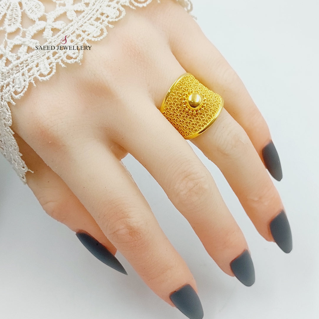 Sun Ring Made Of 21K Yellow Gold by Saeed Jewelry-27704