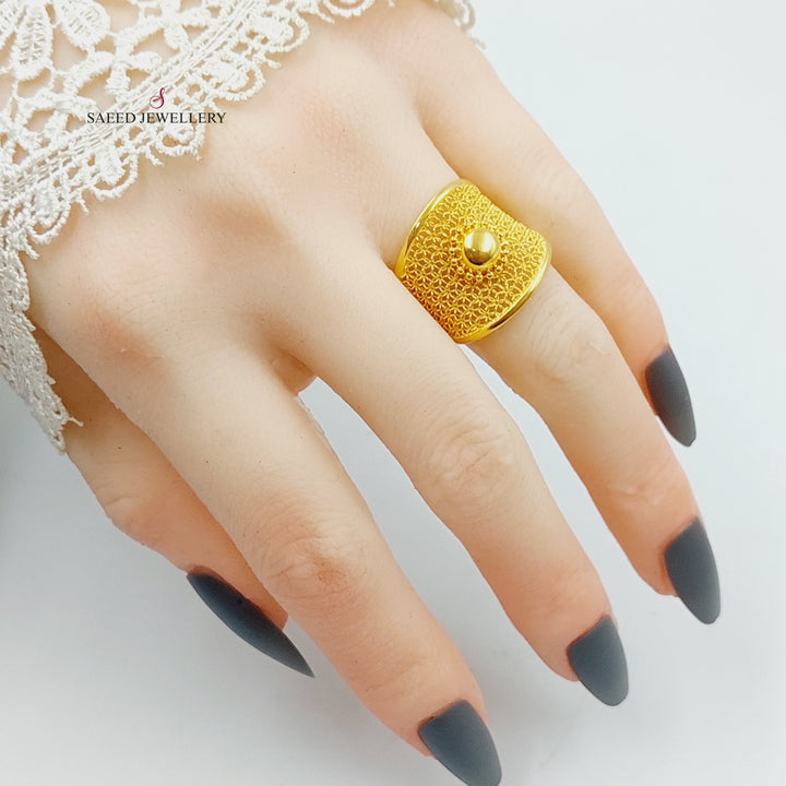Sun Ring Made Of 21K Yellow Gold by Saeed Jewelry-27704
