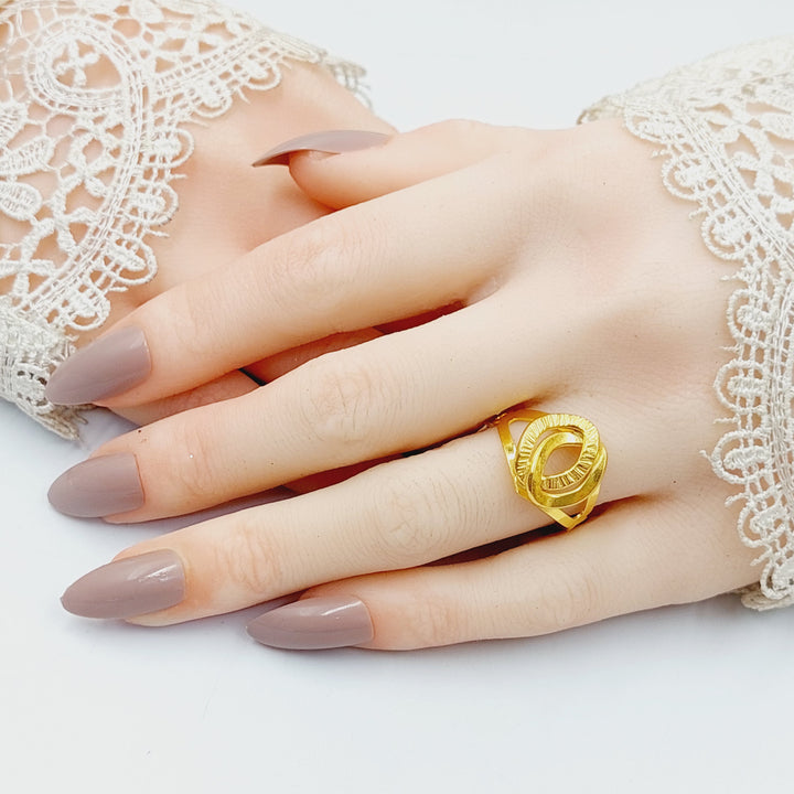 Taft Ring  Made of 21K Yellow Gold by Saeed Jewelry-31043