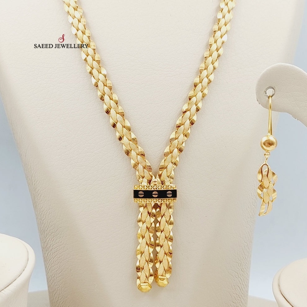 21K Gold Four Pieces Taft Set by Saeed Jewelry - Image 2