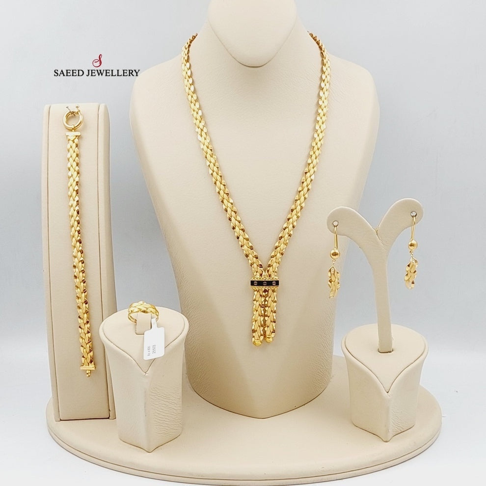 21K Gold Four Pieces Taft Set by Saeed Jewelry - Image 1