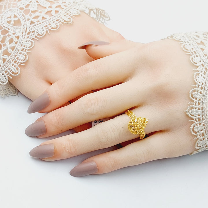Tear Ring Made Of 21K Yellow Gold by Saeed Jewelry-30054
