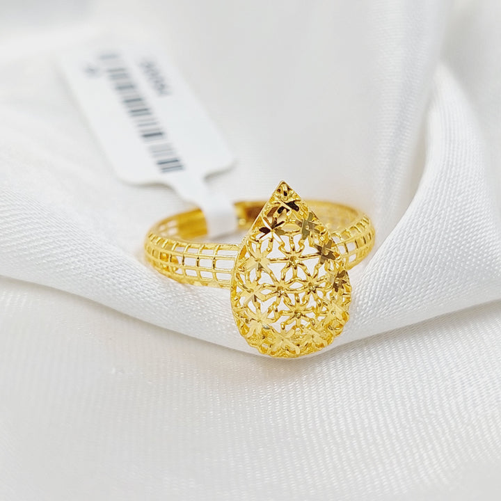Tear Ring Made Of 21K Yellow Gold by Saeed Jewelry-30054