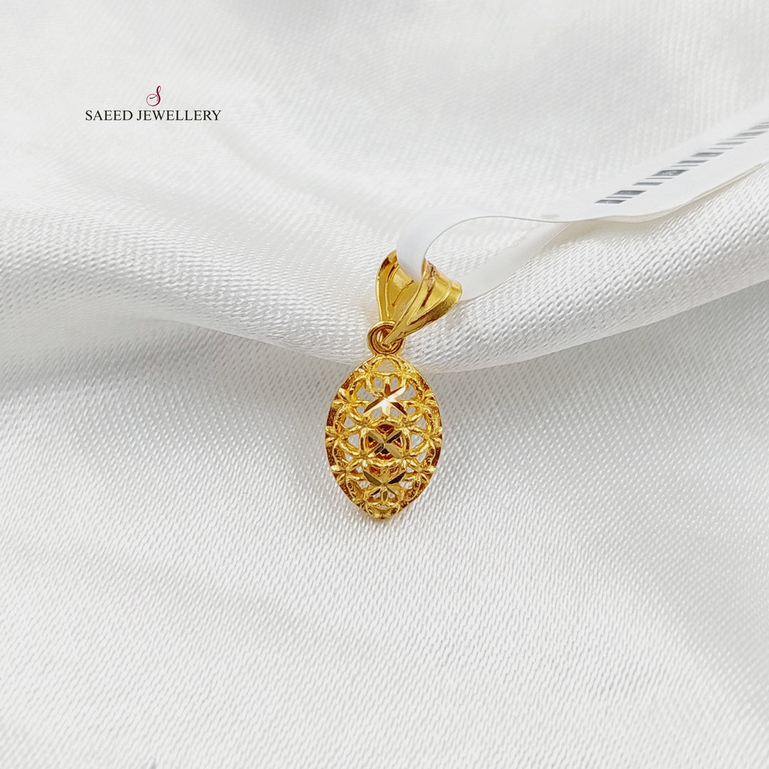 21K Gold Tear pendant by Saeed Jewelry - Image 3