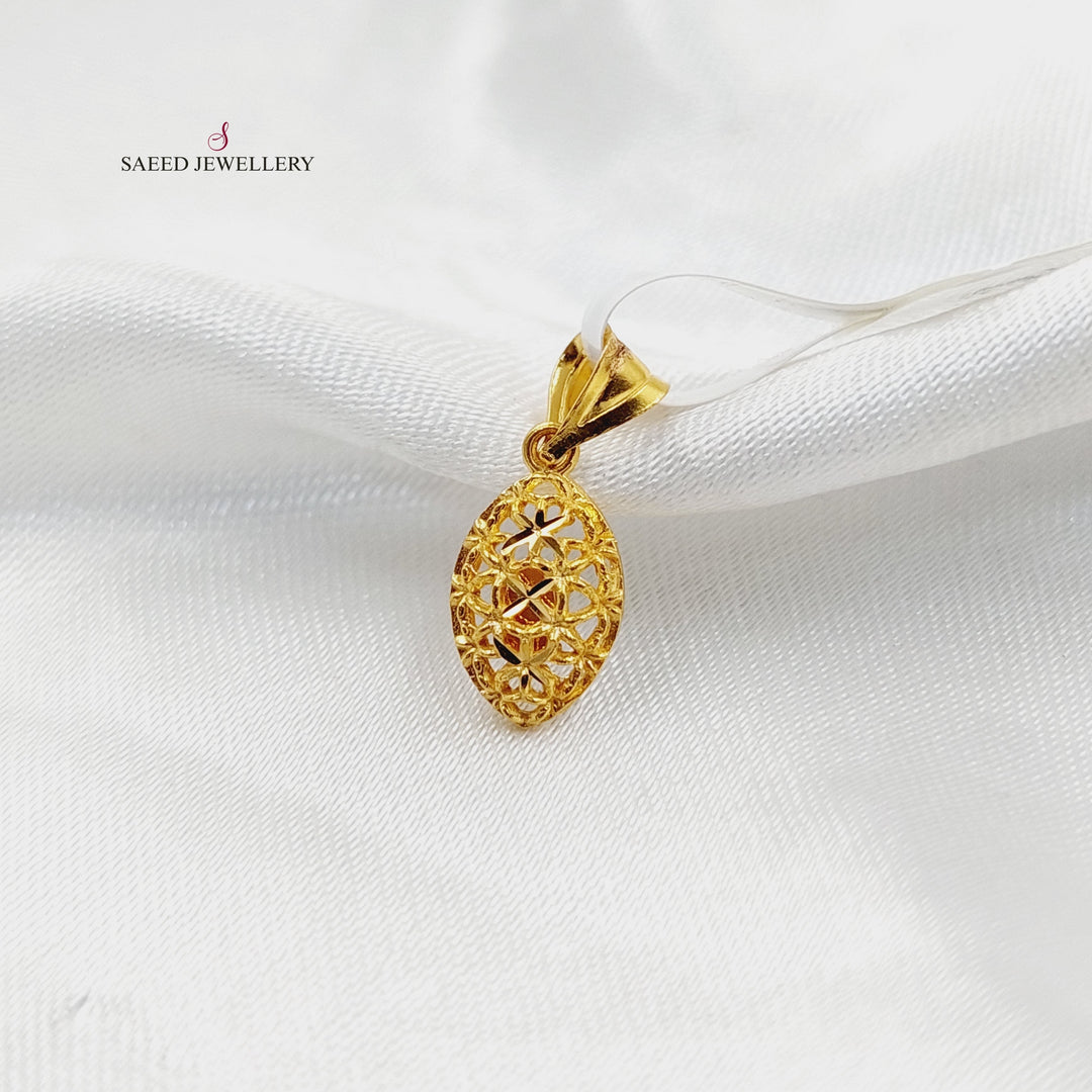 21K Gold Tear pendant by Saeed Jewelry - Image 4