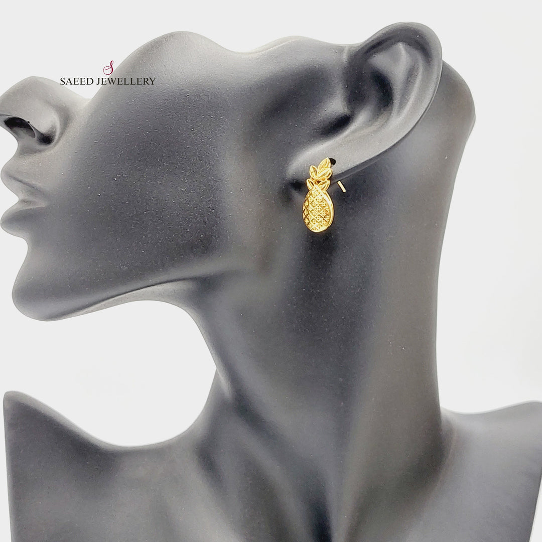 21K Gold Tears Earrings by Saeed Jewelry - Image 4