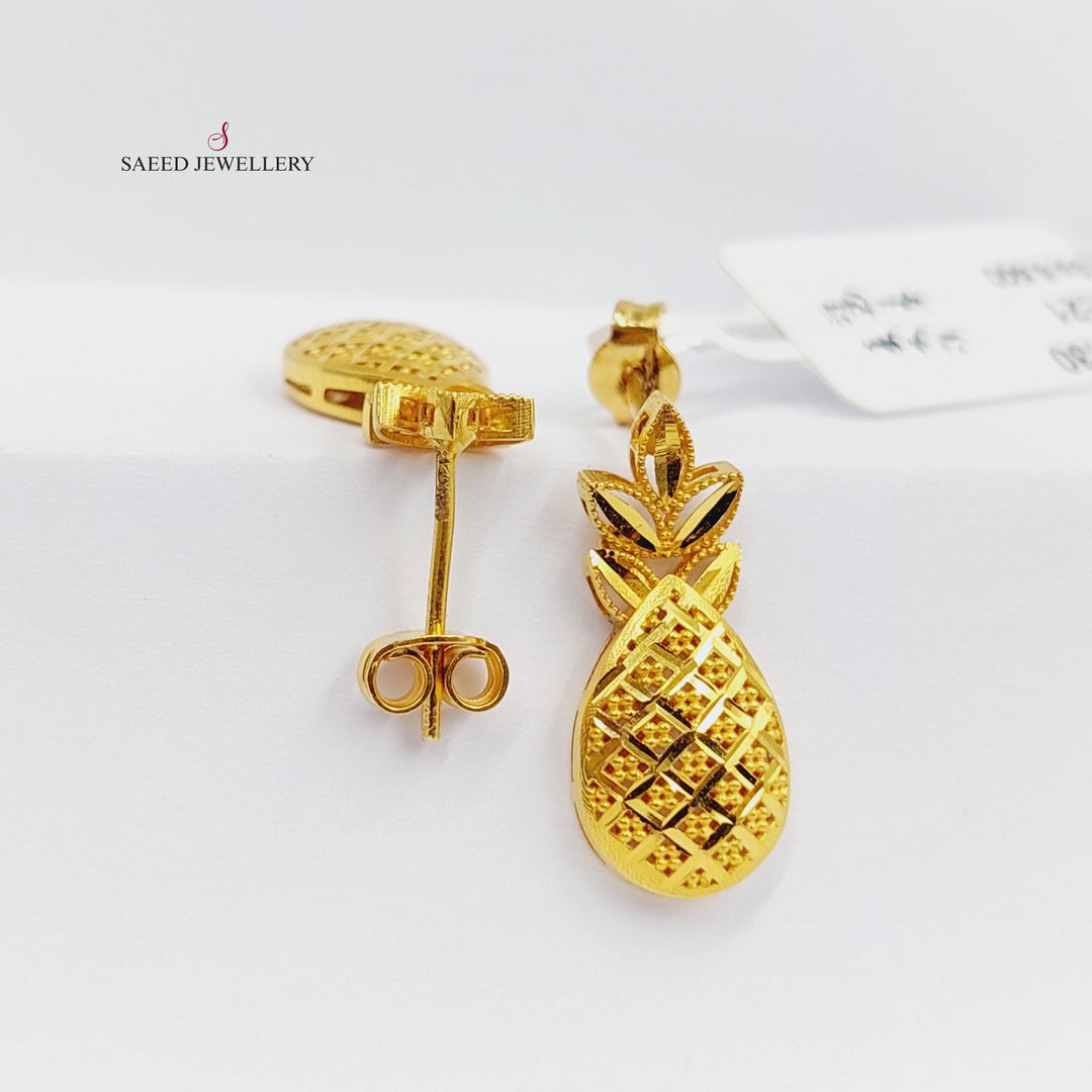 21K Gold Tears Earrings by Saeed Jewelry - Image 1