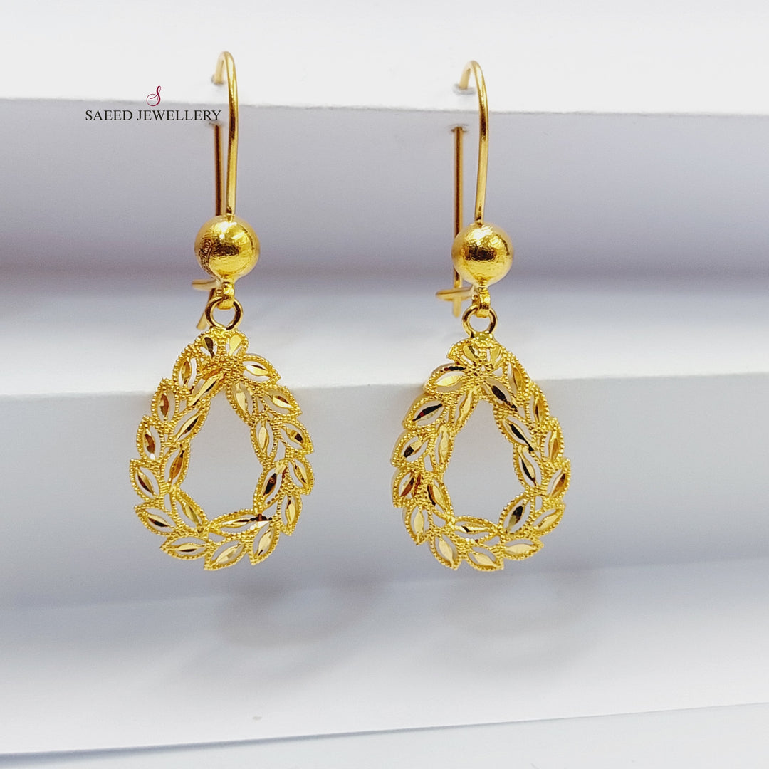 21K Gold Tears Earrings by Saeed Jewelry - Image 2