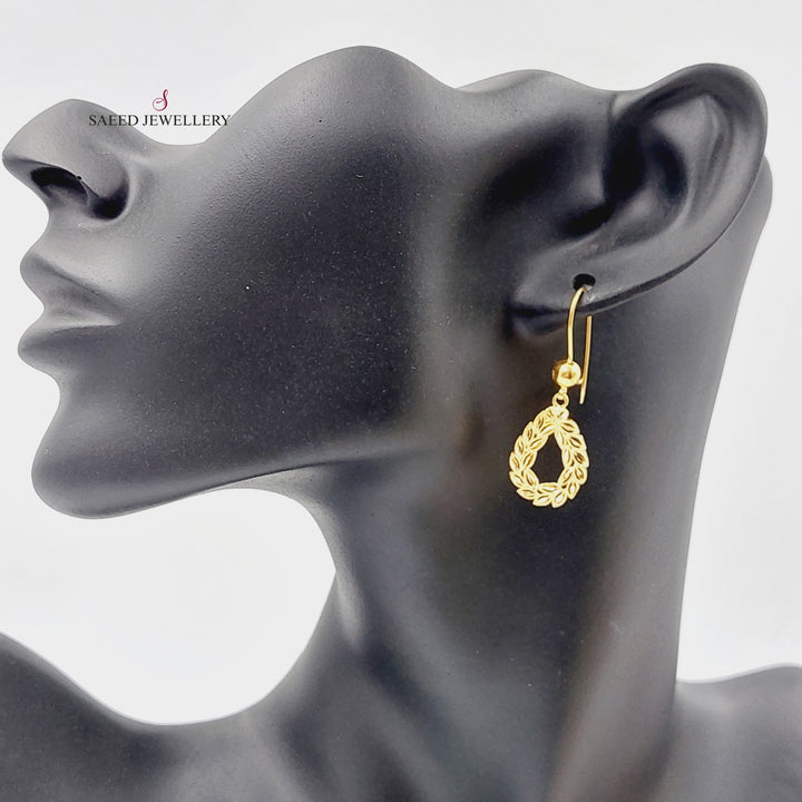 21K Gold Tears Earrings by Saeed Jewelry - Image 3