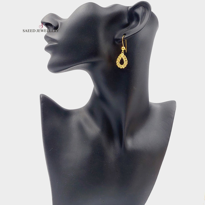 21K Gold Tears Earrings by Saeed Jewelry - Image 5