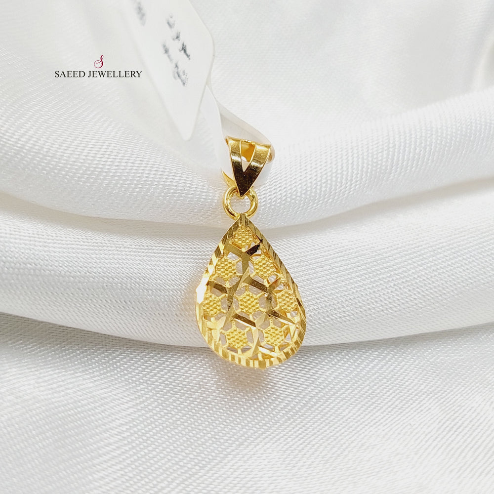 21K Gold Tears Pendant by Saeed Jewelry - Image 2