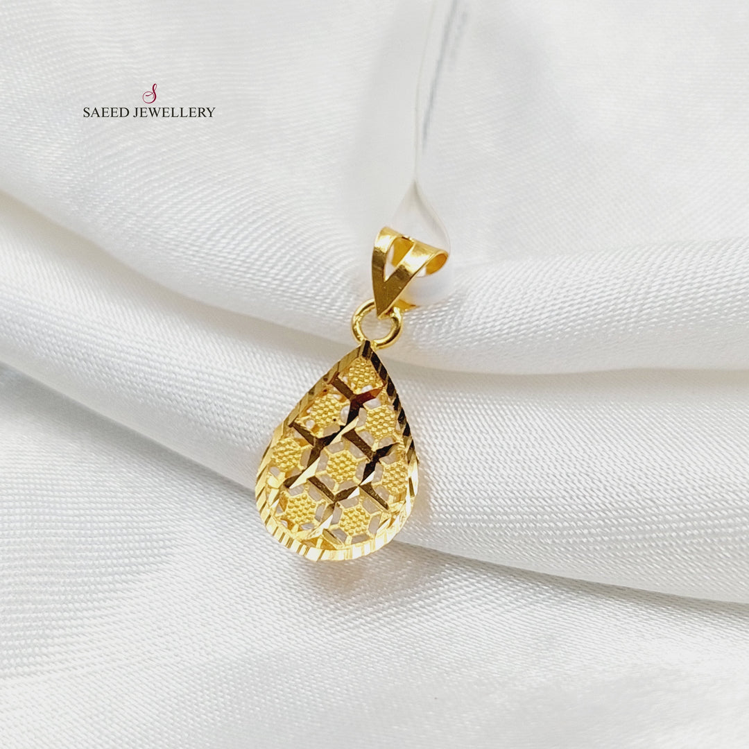 21K Gold Tears Pendant by Saeed Jewelry - Image 3