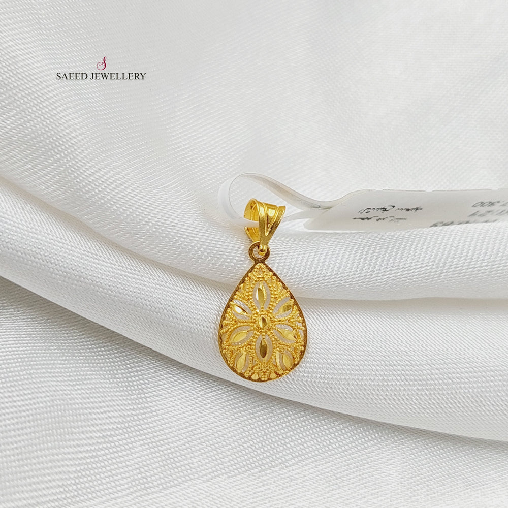 21K Gold Tears Pendant by Saeed Jewelry - Image 2