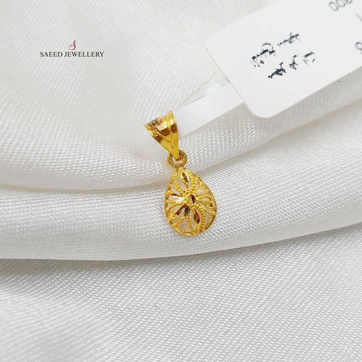 21K Gold Tears Pendant by Saeed Jewelry - Image 2