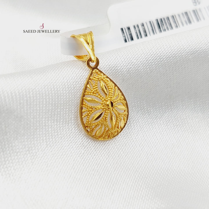 21K Gold Tears Pendant by Saeed Jewelry - Image 3