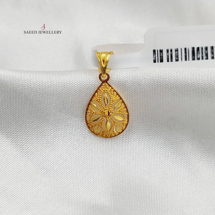 21K Gold Tears Pendant by Saeed Jewelry - Image 4