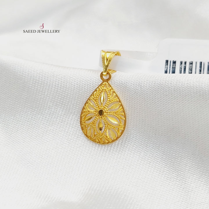 21K Gold Tears Pendant by Saeed Jewelry - Image 1