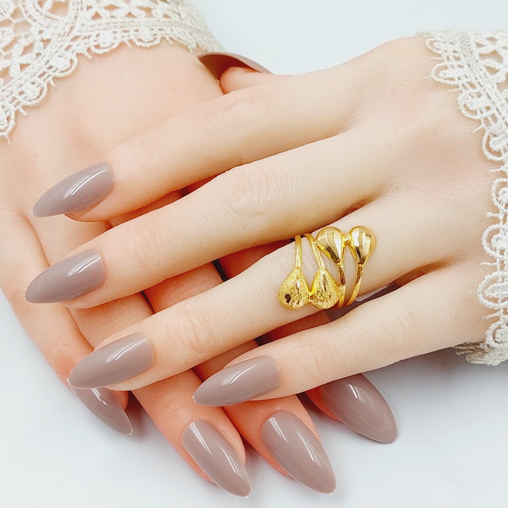 Tears Ring  Made Of 21K Yellow Gold by Saeed Jewelry-29134