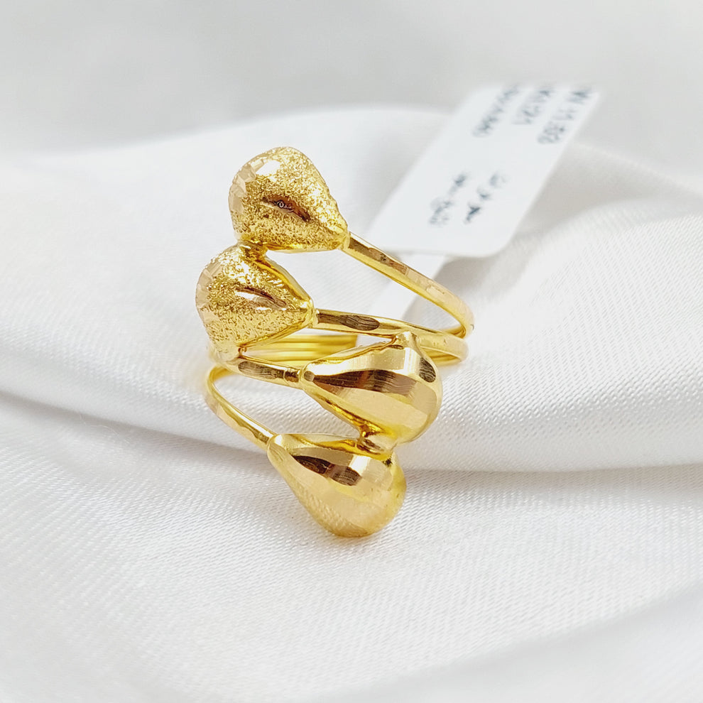 Tears Ring  Made Of 21K Yellow Gold by Saeed Jewelry-29134