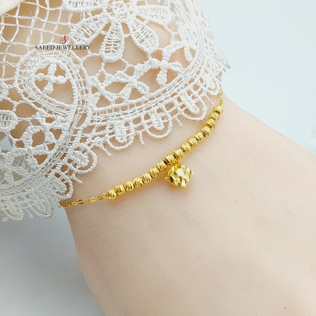 21K Gold Thin Balls Bracelet by Saeed Jewelry - Image 1