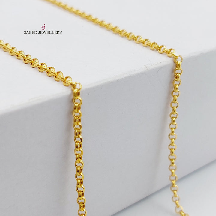 21K Gold Thin Cable Chain by Saeed Jewelry - Image 3