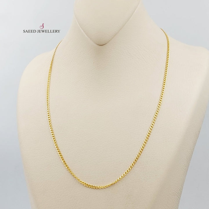 21K Gold Thin Figaro Chain by Saeed Jewelry - Image 6