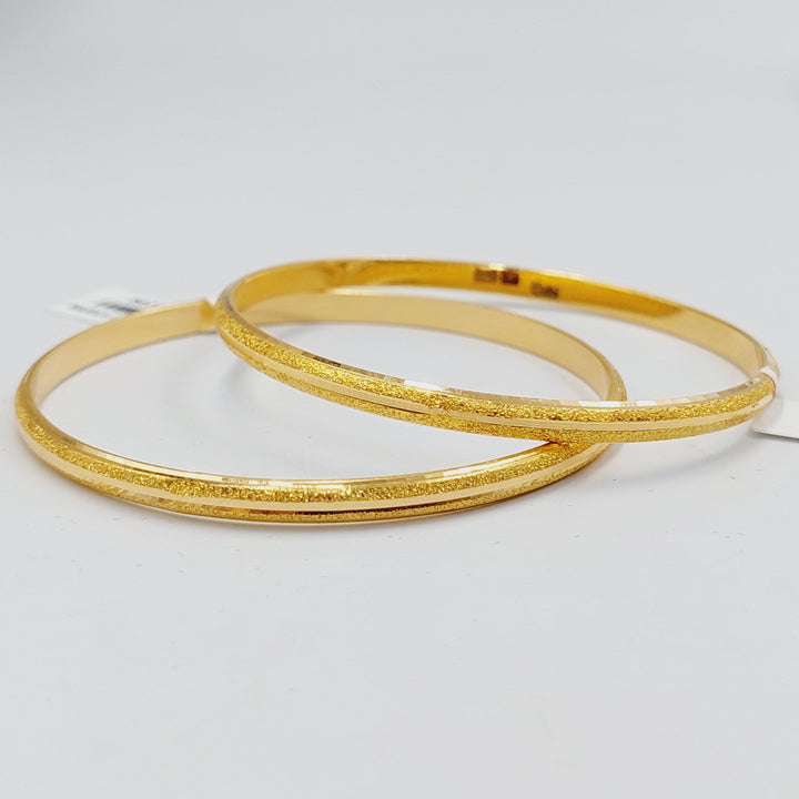 21K Gold Thin Laser Bangle by Saeed Jewelry - Image 3