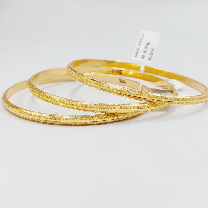21K Gold Thin Laser Bangle by Saeed Jewelry - Image 4