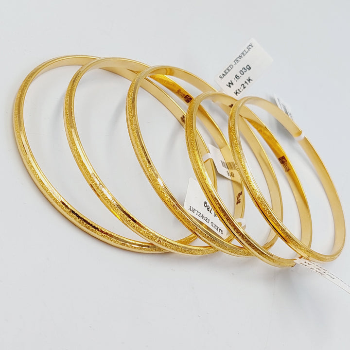 Thin Laser Bangle Made Of 21K Yellow Gold by Saeed Jewelry-28229