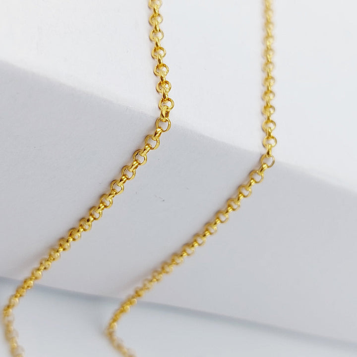 Thin Link Cable Chain Made Of 21K Yellow Gold by Saeed Jewelry-28139
