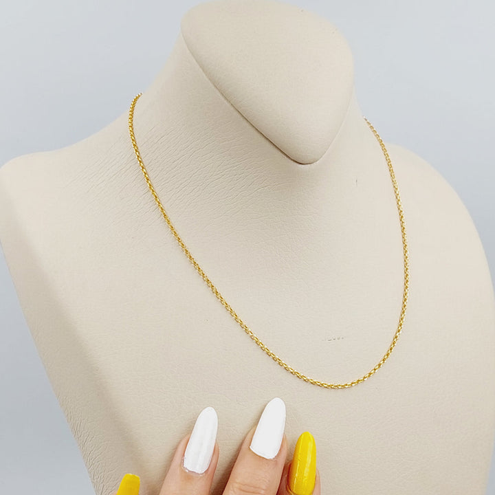 Thin Link Cable Chain Made Of 21K Yellow Gold by Saeed Jewelry-28139