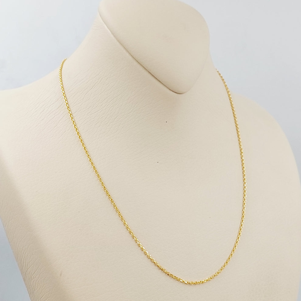 Thin Link Cable Chain Made Of 21K Yellow Gold by Saeed Jewelry-28140