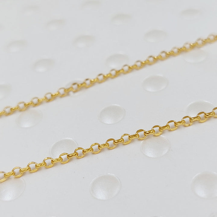 21K Gold Thin Cable Link Chain by Saeed Jewelry - Image 2