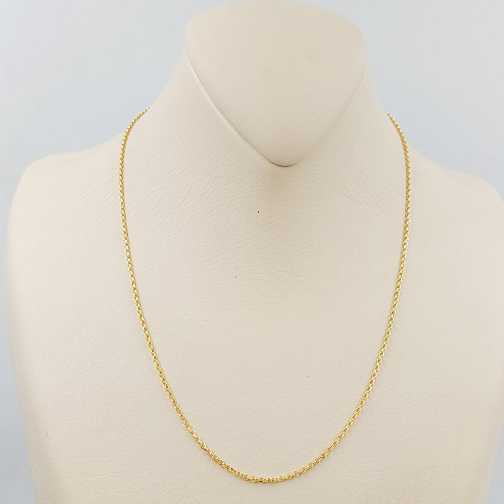 21K Gold Thin Cable Link Chain by Saeed Jewelry - Image 6