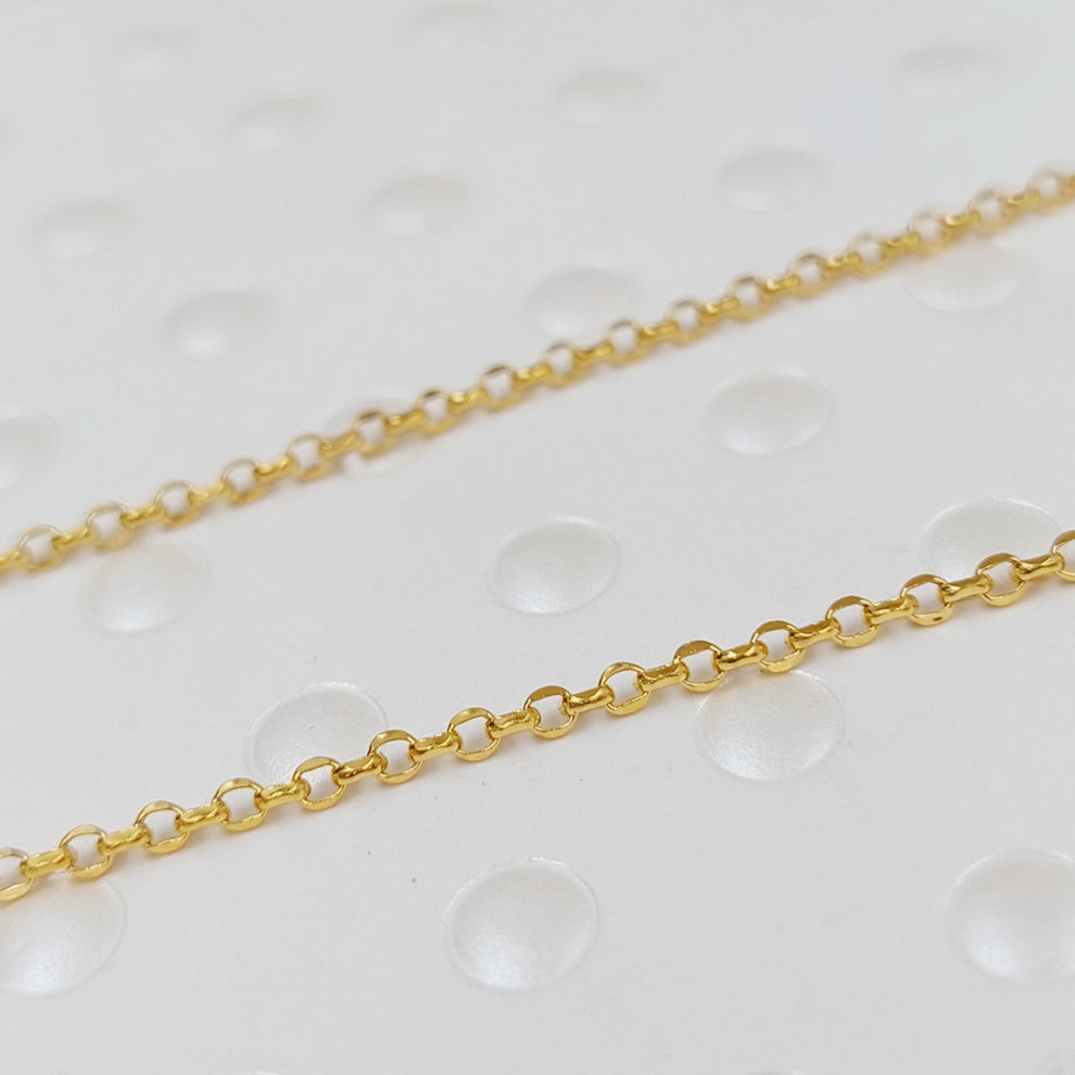 21K Gold Thin Cable Link Chain by Saeed Jewelry - Image 13