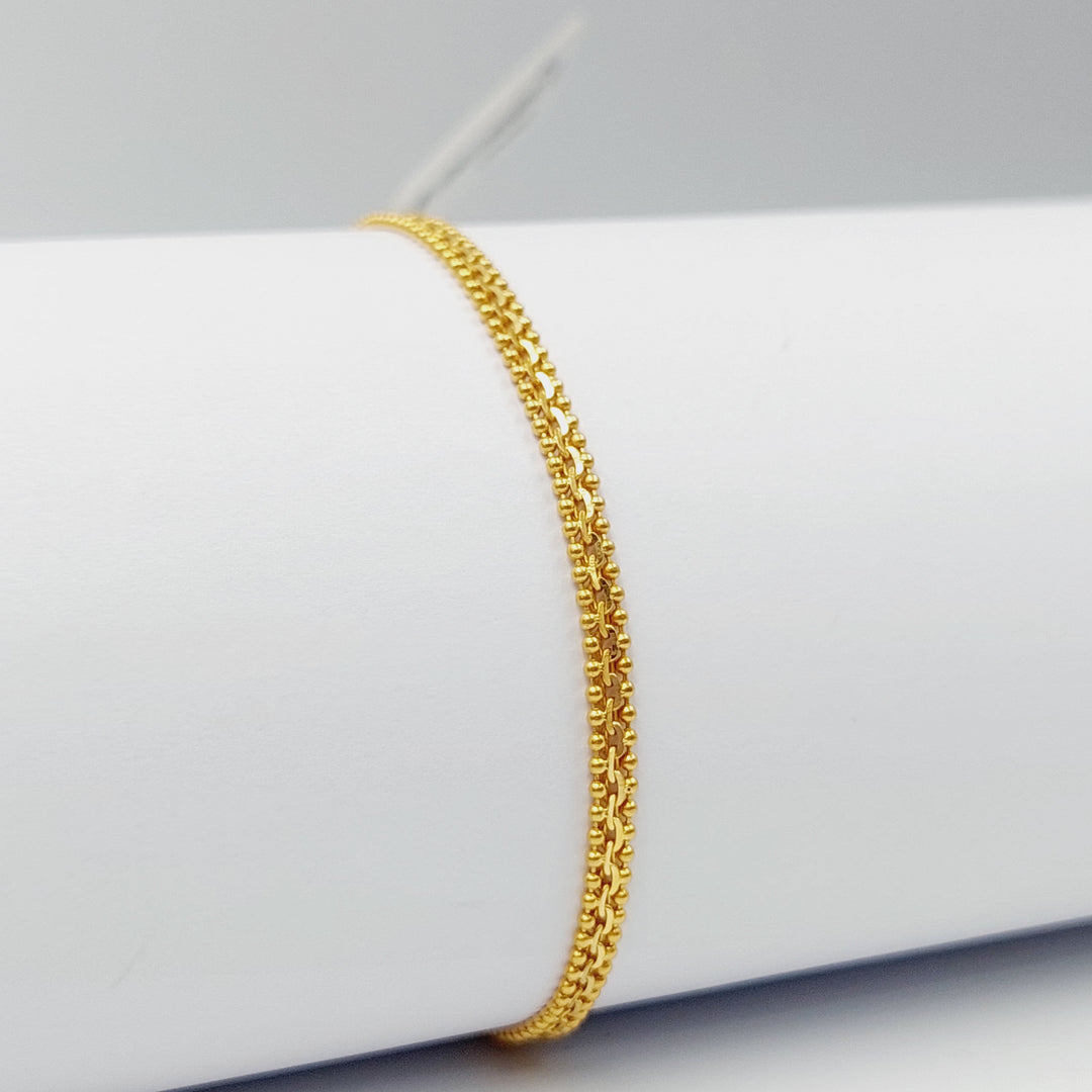 21K Gold Thin Malaysian Bracelet by Saeed Jewelry - Image 5