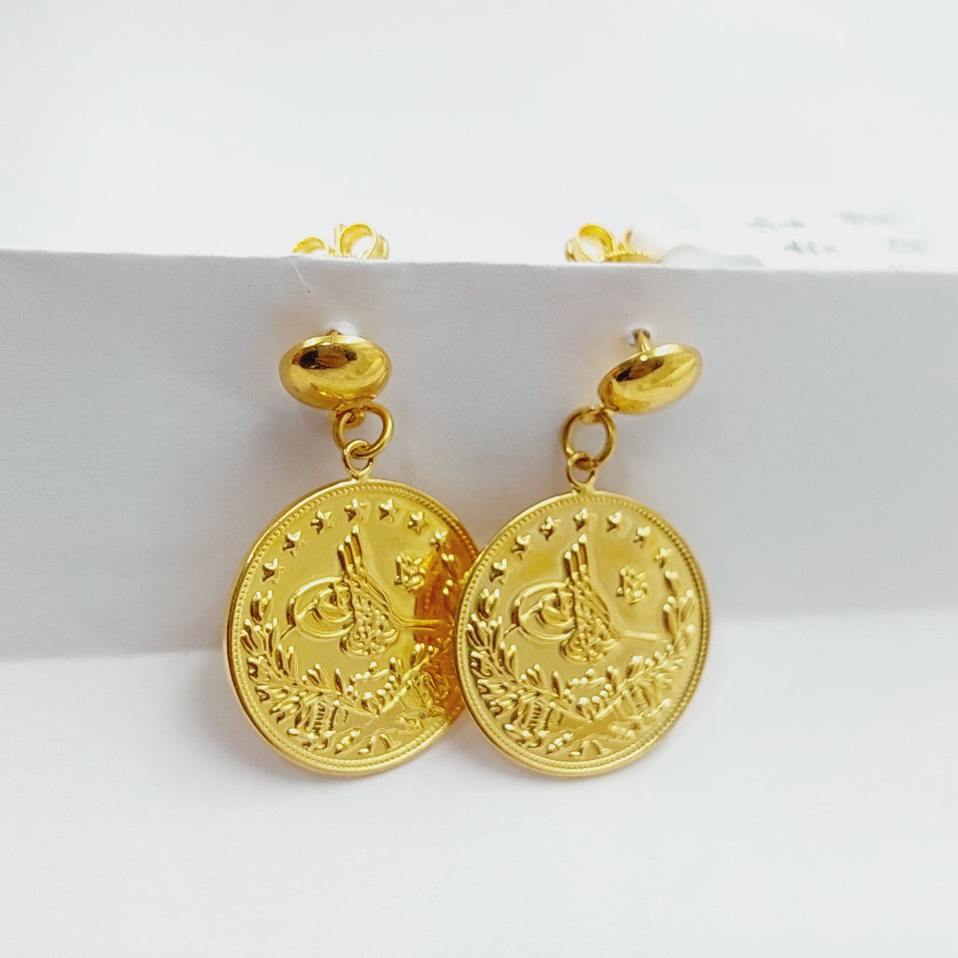 21K Gold Thin Rashadi Earrings by Saeed Jewelry - Image 1