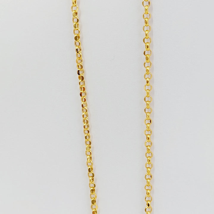 21K Gold Thin Rolo Chain by Saeed Jewelry - Image 2