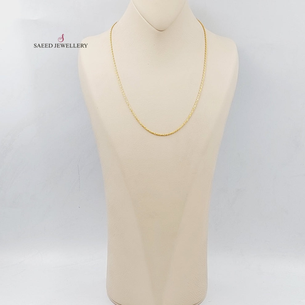 21K Gold Thin Rope Chain by Saeed Jewelry - Image 8