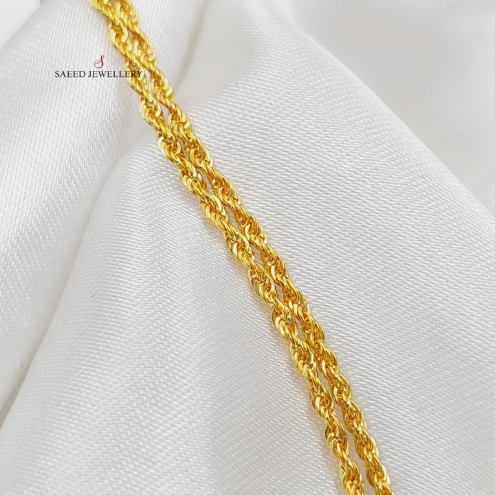 21K Gold Thin Rope Chain by Saeed Jewelry - Image 6