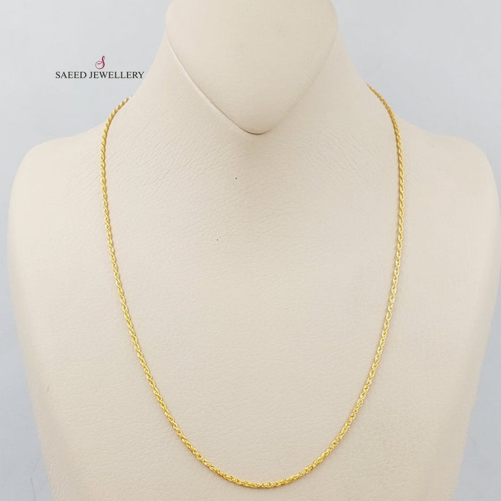 21K Gold Thin Rope Chain by Saeed Jewelry - Image 12