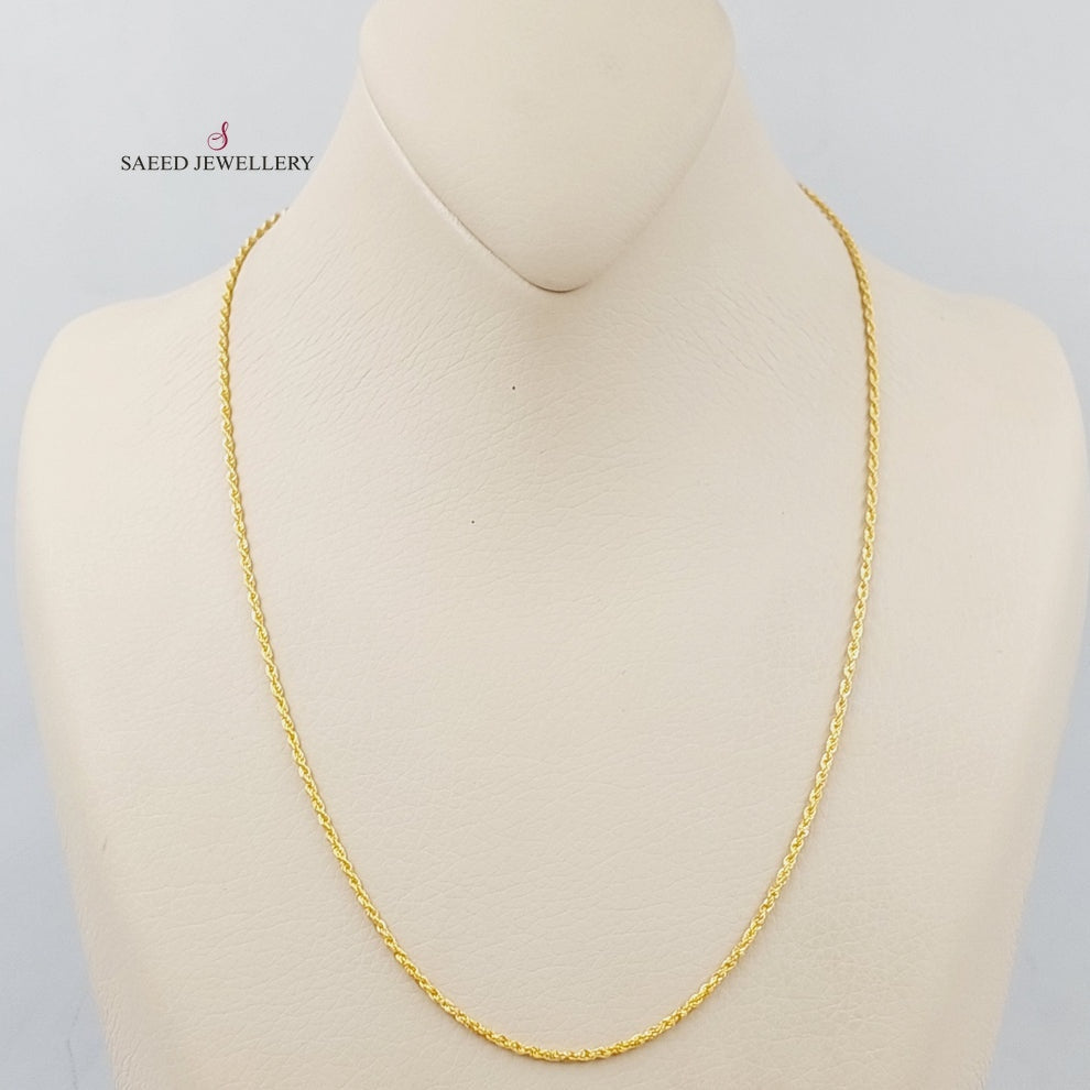 21K Gold Thin Rope Chain by Saeed Jewelry - Image 8