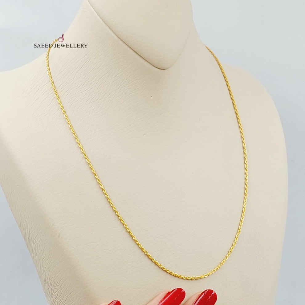 21K Gold Thin Rope Chain by Saeed Jewelry - Image 11