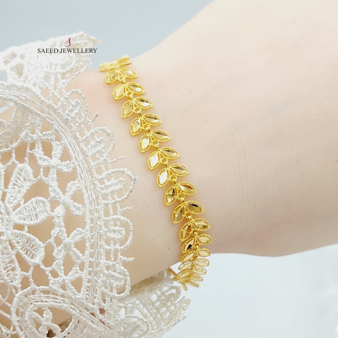 21K Gold Thin Spike Bracelet by Saeed Jewelry - Image 2